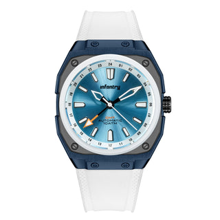 Infantry Automatic Movement Men's Watch - Blue, White waterproof MOD42-GMT-ICE