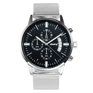 Infantry_Chronograph_Men_s_Watch_-_Black_Silver_waterproof IN-BK-S
