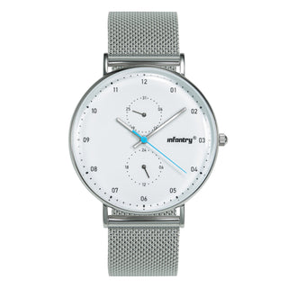 Infantry Milimalist Men's Watch - Silver, Black waterproof IN-DG-S