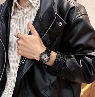 infantry automatic skeleton watch waterproof IN-PP-BLK-BS-06