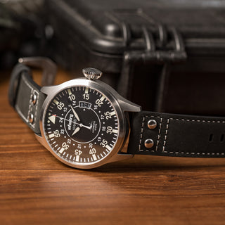 infantry mechanical aviator watch black AVR-004-S-BLK-L-07