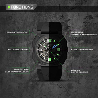 infantry skleleton mechanical watch function REVO47-SKL01