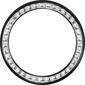 MOD 44 watch ring - SILVER GEMSTONE/ BLACK RING