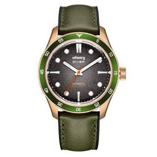 Infantry 200M Waterproof Men's Watch - Black, Green, Blue D02-BRZ-GRN