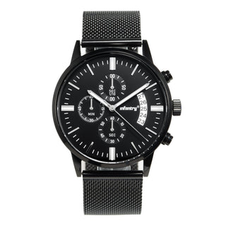 Infantry Chronograph Men's Watch - Black, Silver waterproof IN-BK-BLK