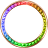 Bague en or et pierres précieuses arc-en-ciel