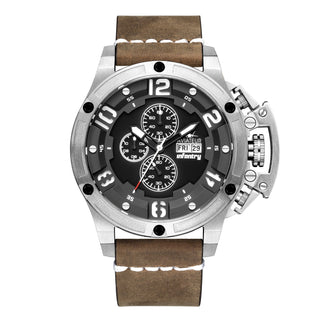 Infantry Miyota 0S00 Quartz Men's Watch waterproof AVR-002-CHR-01 (Leather)