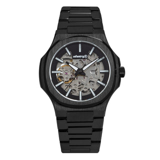 Infantry Seiko Automatic Men's Watch - Black, Silver waterproof IN-PP-BLK-BS
