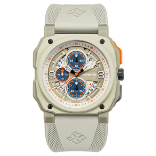 Revolution AeroChron Core chronograph aviator watch beige REVO47-CHR02-BG-BGR-01