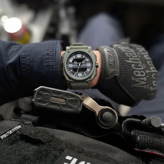 Square pilot instrument dual time watch Infantry Revolution REVO47-AD01-GN