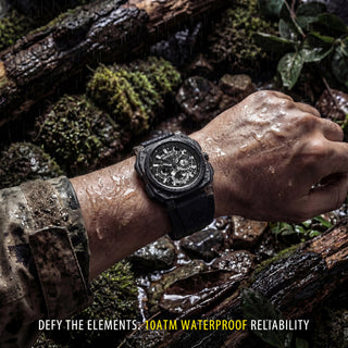 Square pilot instrument watch Infantry Revolution waterproof REVO47-CHR03-BK