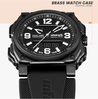 infantry analog digital dual time military watch REVO-AD-03-4