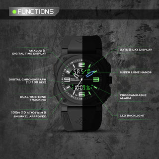infantry dualtech pro analog digital military watch function REVO47-AD01