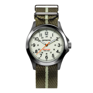 infantry military field watch glow in the dark green REVO-FW02-BK-GNN-01