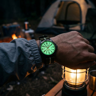 infantry military field watch glow in the dark luminous on wrist REVO-FW02-BK-GNN-AI03