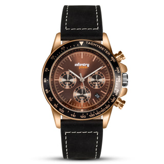 infantry plus chronograph racing watch black gold INP-002-02