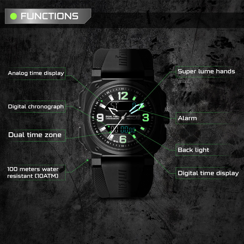 Dual Time Tactical Military Watch - 47mm Big Face | Infantry®