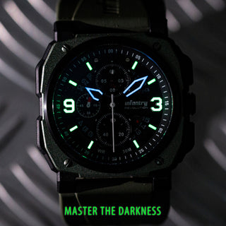 infantry revolution chrongraph watch glow in the dark REVO-CHR-02
