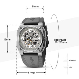 infantry revolution skeleton mechanical watch grey REVO-SKL-04-V2-05
