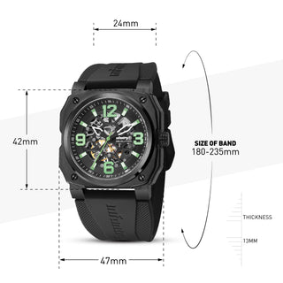 infantry revolution skeleton mechanical watch waterproof REVO-SKL-06-V2-05