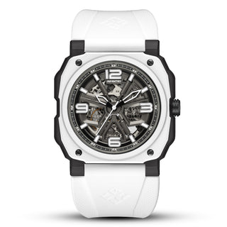 infantry skeleton mechanical watch white REVO47-SKL01-WH-01