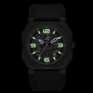 infantry skleleton mechanical watch lume REVO47-SKL01