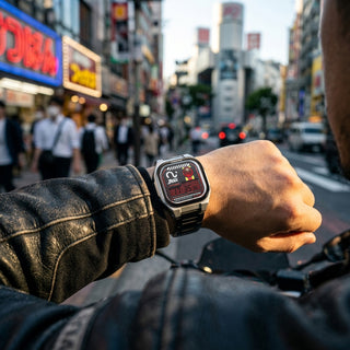 kamen rider digital watch black with stainless steel strap
