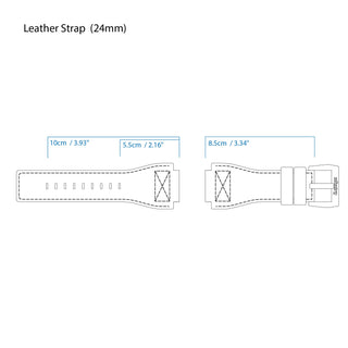 infantry leather watch strap 24mm size IN-47-STP
