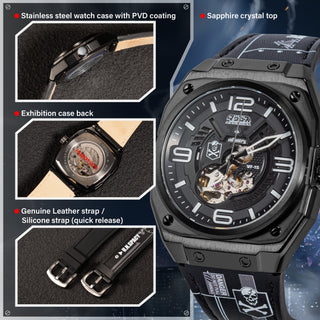macross robotech modular mechanical watch black material MOD42-MAC-SET-BLK