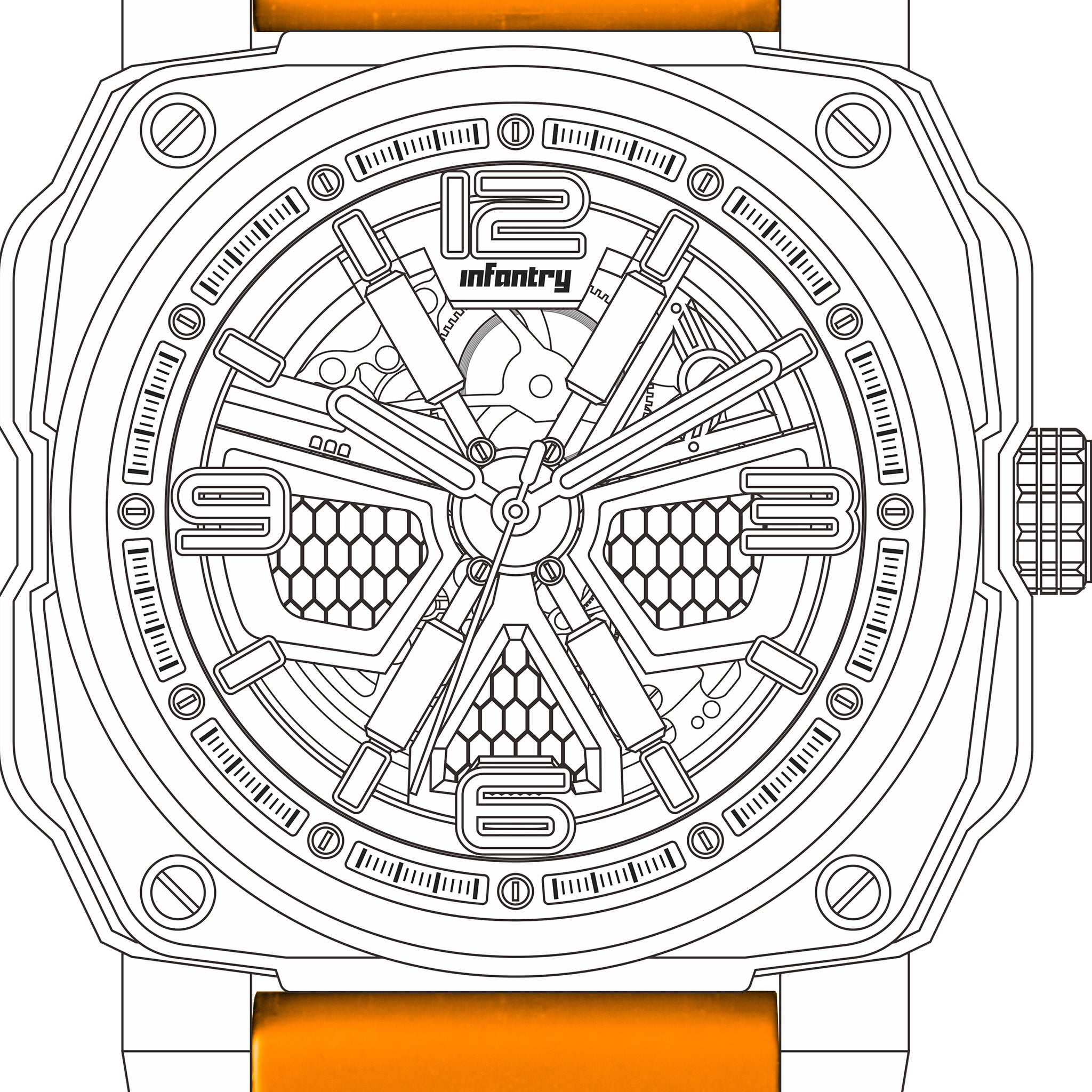 MOD 47 watch strap - Orange