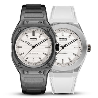 Infantry AMWG Miyota Automatic Men's Watch Set - Black & White waterproof_MOD42-AMWG-SET-02