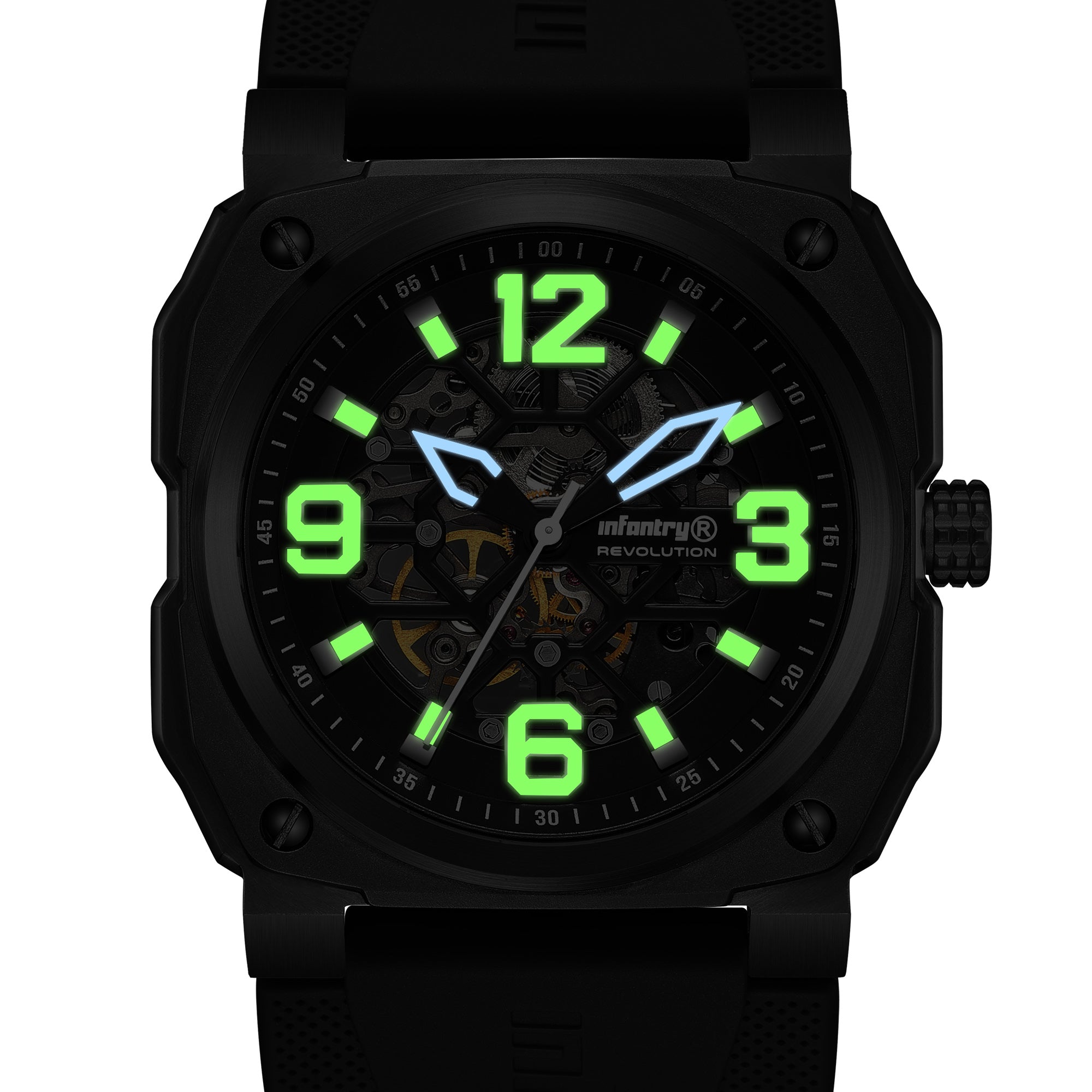 Revolution Mechanical Masterpieces Skeleton Watch Black Infantry infantryco timepieces