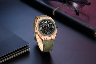 Infantry_Automatic_Movement_Men_s_Watch_-_Gold_Green_waterproof REVO-MOD-05-C-06