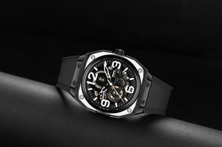 Infantry_Automatic_Movement_Men_s_Watch_-_Silver_Black_waterproof REVO-MOD-04-C-06