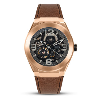 Infantry Jewels Automatic Movement Men's Watch - Gold, Brown waterproof REVO-MOD-44-06-C
